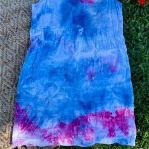 J Jill 100% Linen Dress with pockets! Tie dye/Tye dye